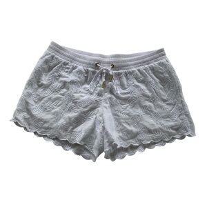 Lilly Pulitzer Bay Breeze Pineapple Short Sz M Resort White Cruise Comfort Chic